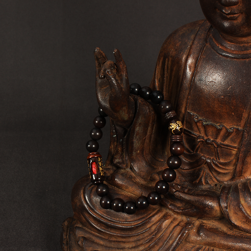 벽조목 광명진언 3부적 염주 팔찌: 평온, 마음챙김, 보호의 길잡이