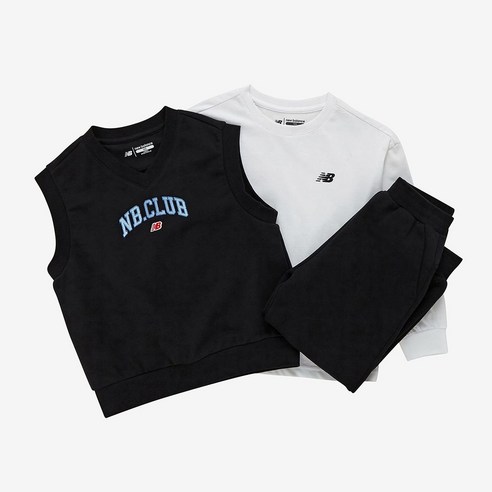 국내매장판 뉴발란스 키즈 BASIC ESSENTIAL_3PCS 조끼 셋업 NK9YEB104U블랙