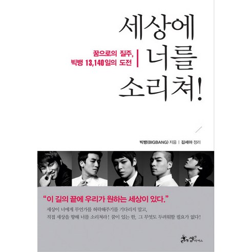 세상에 너를 소리쳐:꿈으로의 질주 빅뱅 13 140일의 도전, 쌤앤파커스, 빅뱅 저/김세아 정리
