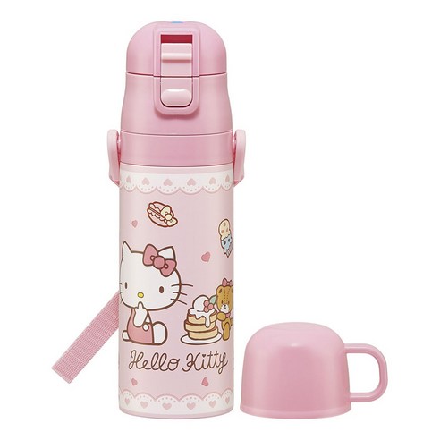 스케이터 초경량 2웨이 스테인리스 보틀, 1개, 헬로키티 간식 타임, 430ml