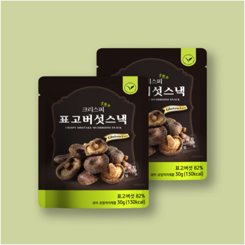 톡쏘는 크리스피 표고버섯스낵30g x 10봉 원물간식, 30g, 10개