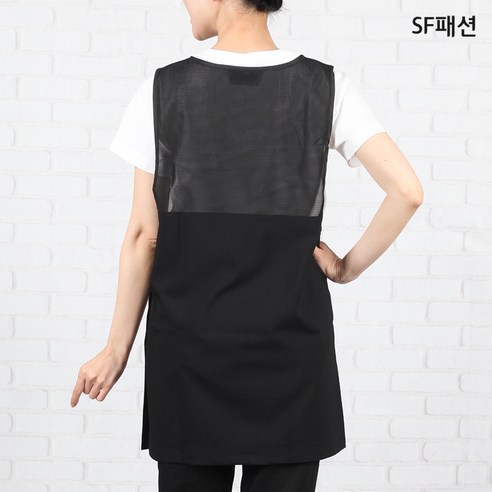 여름을 시원하고 센슈얼하게 연출할 수 있는 SF패션 어깨 등 메쉬 원피스 앞치마