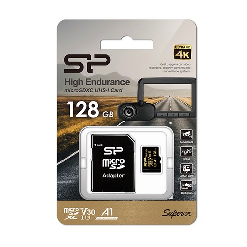 [실리콘파워]microSDXC Golden Superior UHS-I U3 A1 V30 128GB -SP128GBSTHDV3V1GSP-, 1개