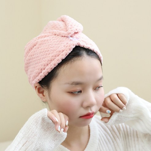 파인애플 그리드 산호 양털 흡수 속건 소프트 터번 극세사 빨리 드라이 고급형, 26*65cm, 연뿌리 전분