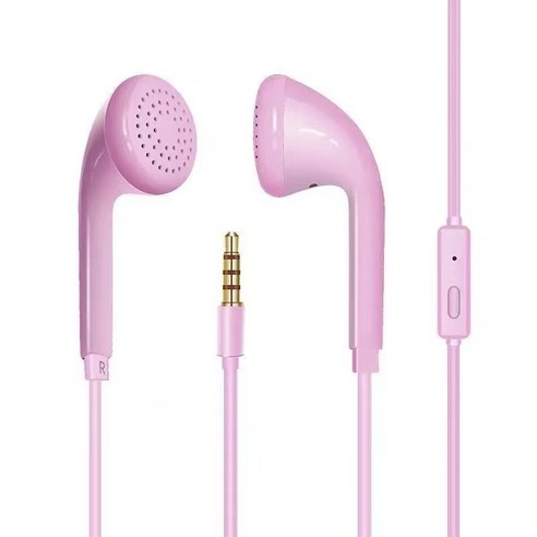 ZZJJC 범용 유선 이어폰 헤드폰, 핑크색