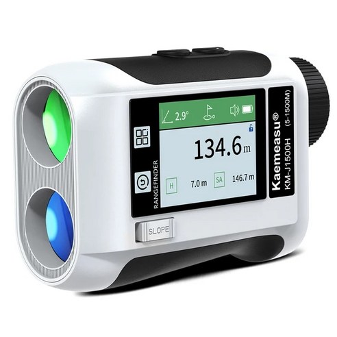 골프거리측정기 600m 800m 1200m 1500m lcd 터치 스크린이있는 골프 거리 측정기 거리 측정기 6.5x 배율 usb 충전식 범위, 흰색 1500m