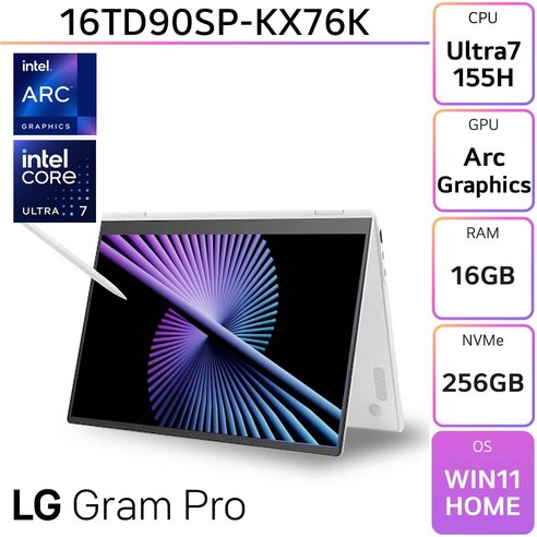 LG전자 그램 프로360 16TD90SP-KX76K, WIN11 Home, 16GB, 256GB, 화이트