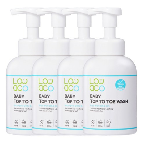 루아코 베이비 탑투토 워시 올인원클렌저, 500ml, 4개