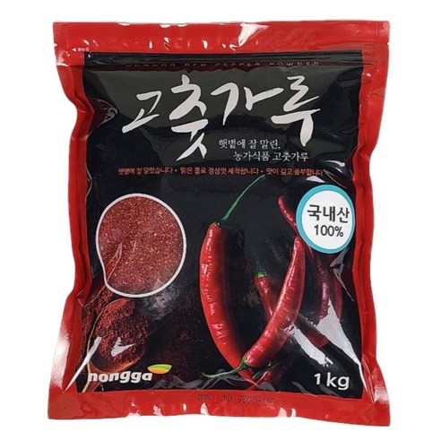 (국산) 2023년 햇 세척 고춧가루 보통맛 김치용 1kg, 1개