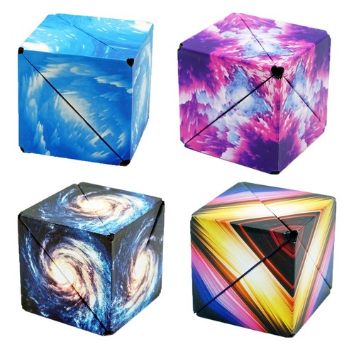   Space Cube 4p Set Magnet 3d 3D Toy Transformation Combined Magnetic Cube, Color Random