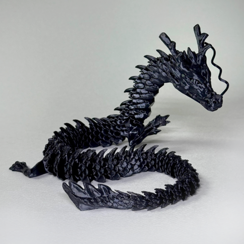 MADE IN KOREA 액션 피규어 구체 관절 3D프린팅 드래곤 피규어 청룡 45cm, 블랙, 1개