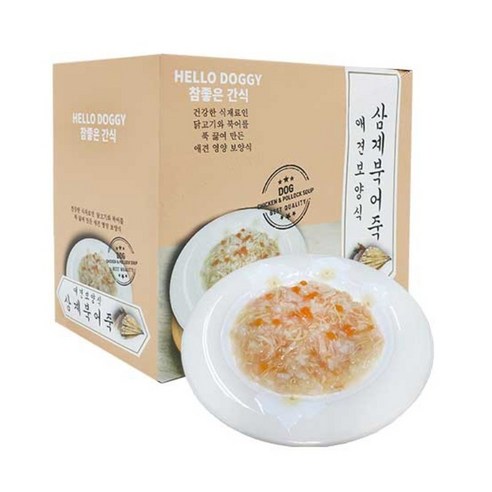 참좋은간식 삼계죽 강아지 간식 80g, 혼합맛(삼계/북어), 10개