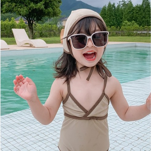 유블리 키즈 여아 모자세트 수영복 비어