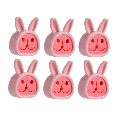 토끼 타올 플러그 홀더, 핑크, 6개