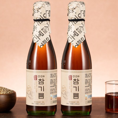 시장쏙 전연화 참기름, 8개, 300ml