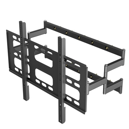 UNHO 철제 대형 벽걸이 TV 거치대 55-100인치 하중 120KG 상하 좌우 각도조절 브라켓 삼성 LG 호환, 1개