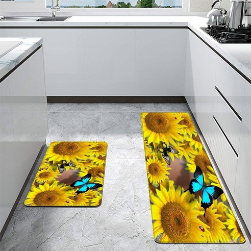 파란 나비 3D 인쇄 된 부엌 깔개 문 매트 복도 목욕 매트 Anti-slip 지역 마루 깔개 거실 뜨거운 판매 침실 Doormat, 40센치메터x60센치메터, CH001769