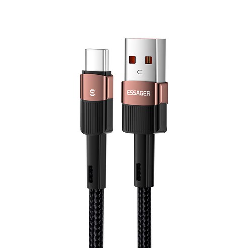 에세이저 성치시리즈 6A 66w USB A to C타입 호환성 좋은 초고속충전 케이블, 1m, 갈색