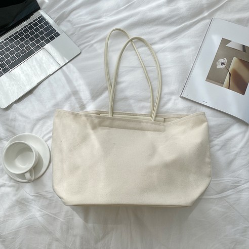 가방 여성가방 봄여름 한국판 패션 대용량 핸드백 숄더백 오픈 캐주얼 캔버스 가방 트렌드