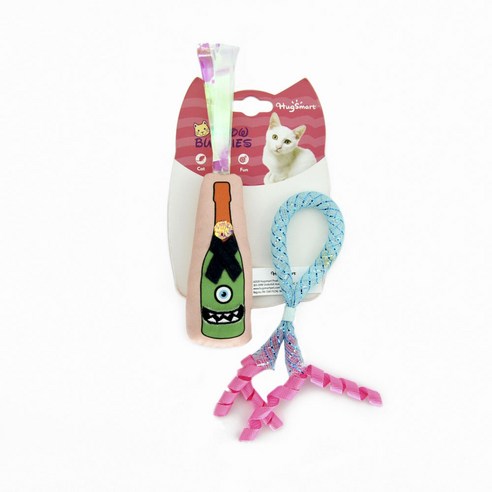 Hugsmart 미아우 버디 키튼 파티 고양이용 인형, 1개, Wine Bottle