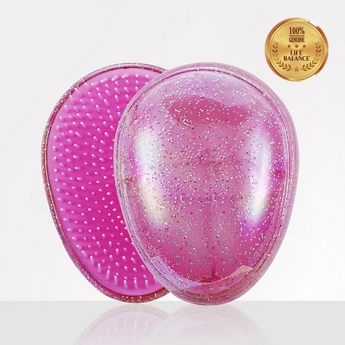 휴대용 컴팩트 헤어브러쉬, 1개, 핑크