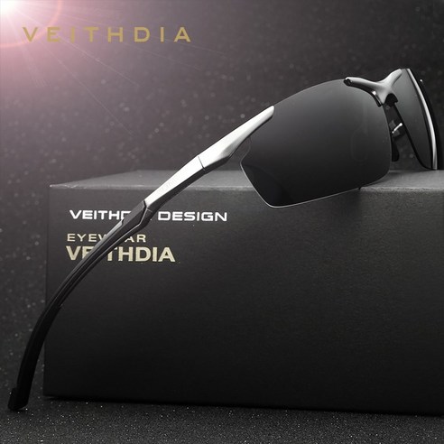 VEITHDIA 6592 레트로 디자이너 남성용 선글라스 아웃도어-편광 UV400