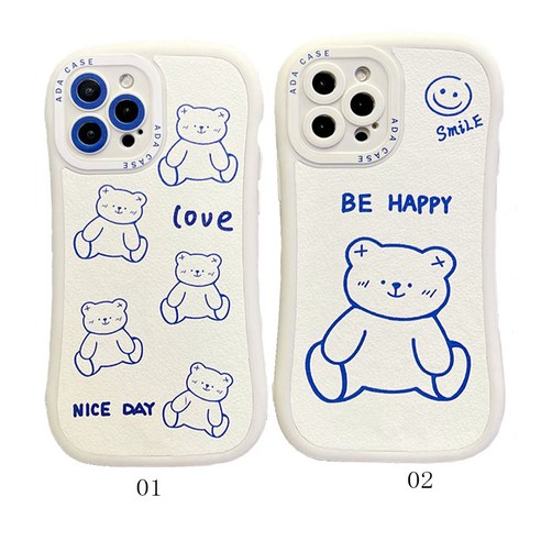아이폰 13 13프로맥스 12 11 곰 스티커 피부 둥근 작은 허리 전화 케이스