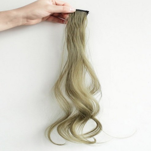 일월전빵 4개세트 웨이브 컬러 브릿지 헤어피스 붙임머리 포인트 가발 60cm B-W002, 카키, 4개