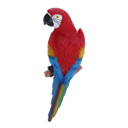 살아있는 새 장식 입상 앵무새 장난감 조각품 31cm 보기 오른쪽 빨간색, 31cm 왼쪽 빨간색 봐, 31 센치 메터, 수지