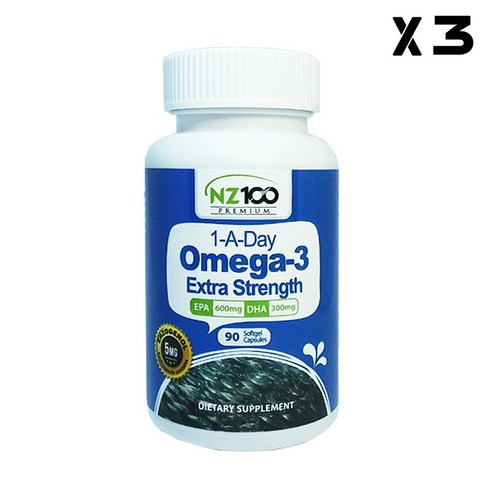 (6통) NZ100 뉴질랜드 프리미엄 rTG 오메가 3 엑스트라 스트렝스 90 캡슐 고흡수율 EPA DHA 900mg, 6개