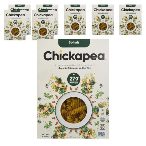 치카피아 칙피 & 렌틸 스파이럴 파스타, 227g, 8개