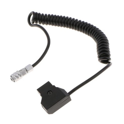 Blackmagic용 역극성 보호 기능이 있는 D-Tap 전원 공급 장치 코일 케이블, 35cm, 블랙, 플라스틱