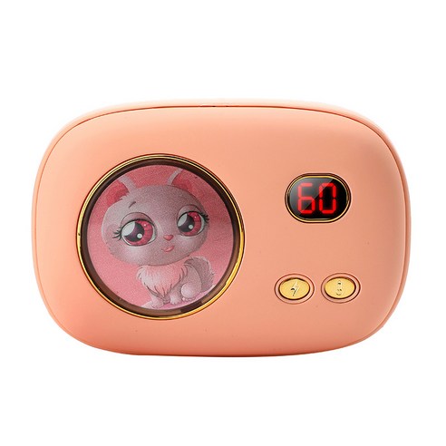 신형 손난로 보조배터리 양면 발열벨트 디지털 usb 충전 이동 전원 휴대용 손난로 선물, 핑크 1, 귀염둥이