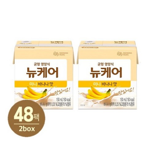 뉴케어 [대상웰라이프] 뉴케어 바나나맛 150ml 24팩 2박스, 단일옵션, 48개, 0.15l