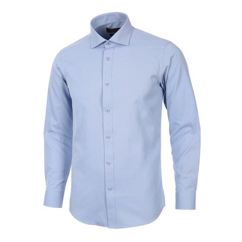 로베르타디까메리노 남성용 TC 도비 사선 스트라이프 블루 일반핏 긴소매 셔츠 RL3-351-2