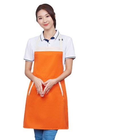 ANKRIC 방수앞치마 방유 방모 홀더 조절 주방 더러움 앞치마, 오렌지