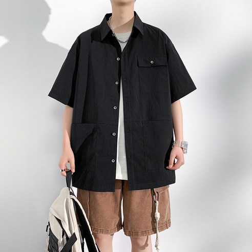 Sevenmoon의 여름철 편안하고 세련된 반팔 빅사이즈 셔츠