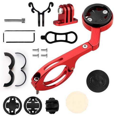 Xzante 용 Gopro 자전거 핸들 바 스포츠 액션 카메라 전면 홀더 사이클링 컴퓨터 마운트 Garmin/Bryton/IGS-빨간색, 빨간색
