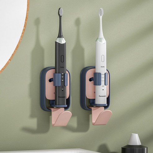에버유어스 전동칫솔 선반 벽걸이 무펀칭 칫솔 선반 벽흡벽식 치구 수납대, 블루 파우더 블루 파우더