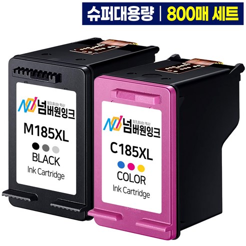 삼성 INK-M185 INK-C185 1세트 3배 대용량 SL-J1680 SL-J1683 SL-J1685 SL-J1780W SL-J1780DW SL-J1785W 호환잉크, 3배 대용량 호환잉크세트 [검정+컬러]