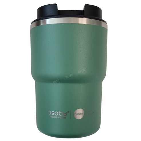 아소부 세라믹 코팅 이중 진공 스텐 퓨라믹 커피익스프레스 텀블러, 바질그린, 1개, 360ml