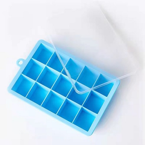 DFMEI 실리콘 아이스케일 가정용 빅 사이즈 아이스박스 커버케이스 아이디어 자작 작은 체크 냉장고 얼음 몰드, DFMEI 15 지상 블루