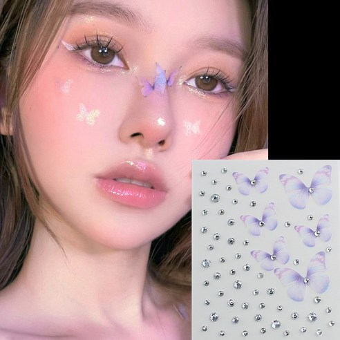 걸스코코 페이스 쥬얼리 스티커 바디스티커 페스티벌 큐빅스티커 메이크업스티커 파티 타투 보석 패션스티커, 67번