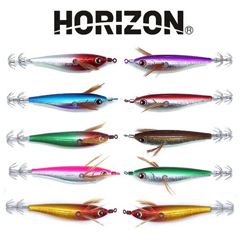 HORIZON 웨이브 레이저 에기 갑오징어에기 문어 쭈꾸미 한치 5개 10개 세트, 10p, 수박