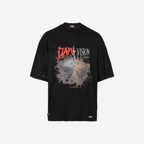 [정품] 씨비전 바이 씨에스씨 다크비전 디스트레스드 티셔츠 블랙 Civision by CSC Dark Vision Distressed T-Shirt Black