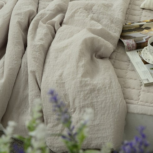 시원하고 편안한 여름 수면을 위한 달라붙지 않는 쉬폰린넨 시어서커 여름이불