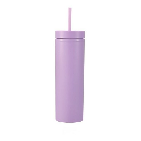 16oz 더블 AS 플라스틱 스트레이트 컵 다색 스크럽 음료 물컵, 연보라 E, 501-600ml