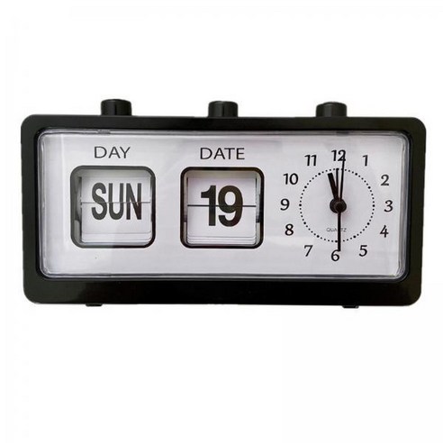 2x 수동 시계 달력 시계 데스크탑 침실 용 전자 시계 알람 시계, 설명한대로, 플라스틱