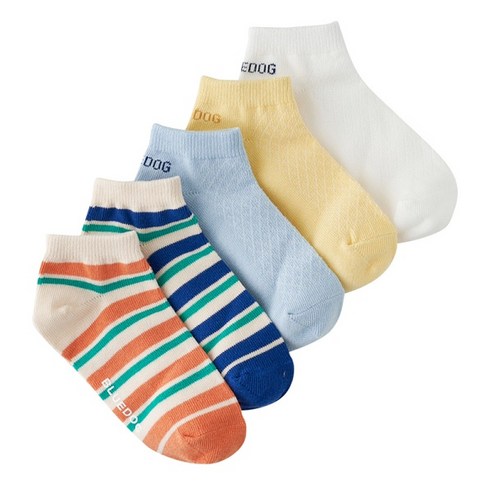 우리 아이 발에 닿는 행복, 블루독 발목 양말 5종 세트