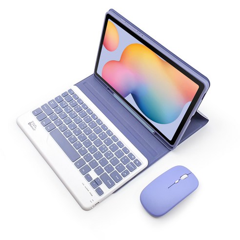 삼성 갤럭시 탭 S6 라이트 Lite를 위한 필수 액세서리: 룬드 회전 블루투스 키보드 북커버 케이스